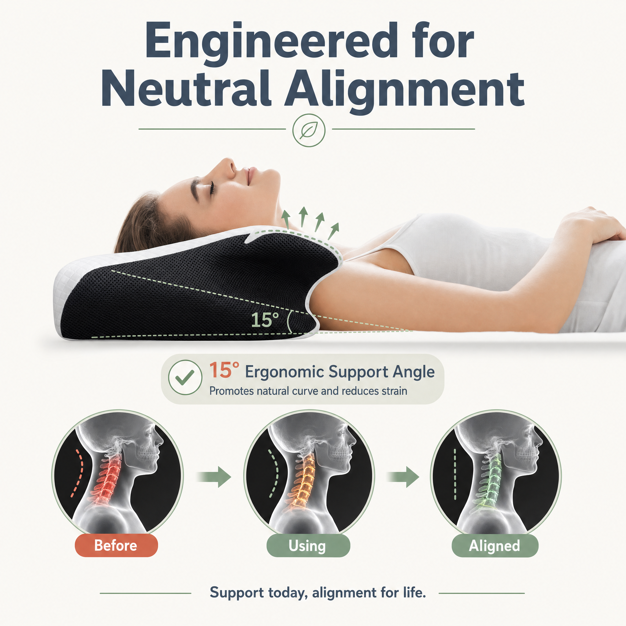 CloudRest'Comfortable Memory Foam Sleep Pillow Cervical Orthopedic Neck Massage Bed Pillow